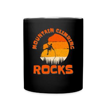 Mountain Climbing Rocks Sportklettern - Tasse einfarbig - Schwarz - Vorne