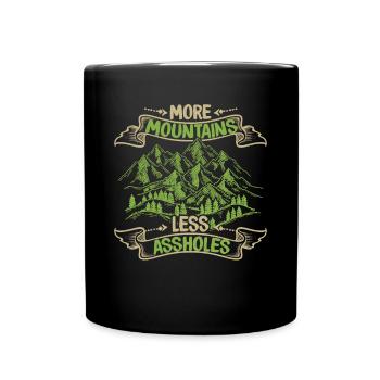 More Mountains Less Assholes Speed Climbing - Full Colour Mug - black - Front