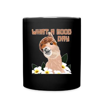 Quelle bonne journée Pako Huacaya Lama Alpaga Éleveur - Mug uni - noir - Devant