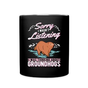 Marmot Groundhog Day Woodchuck - Full Colour Mug - black - Front
