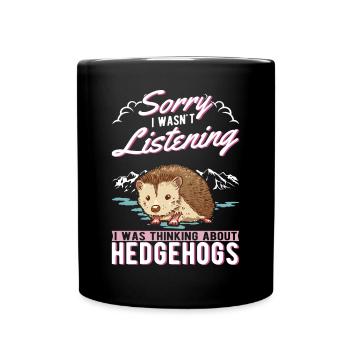 Igel Geschenk Stacheligel - Tasse einfarbig - Schwarz - Vorne