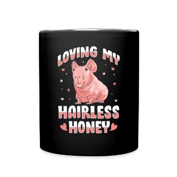 Hairless guinea pig Skinny piggy - Full Colour Mug - black - Front