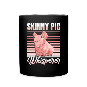 Hairless guinea pig Skinny piggy - Full Colour Mug - black - Front