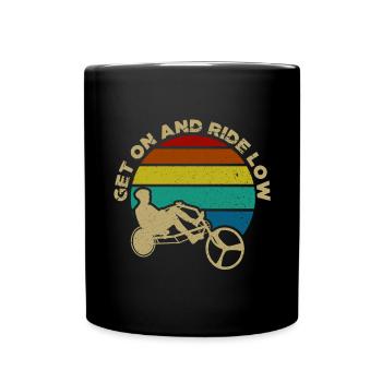 Fahrrad Biker Radfahren Liegerad Radfahrer Pedal - Tasse einfarbig - Schwarz - Vorne