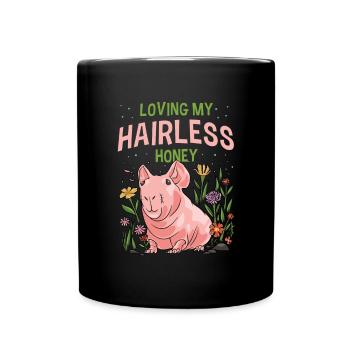 Hairless guinea pig Skinny piggy - Full Colour Mug - black - Front