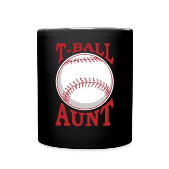 T-Ball Aunt Baseball Player - Full Colour Mug - black - Front