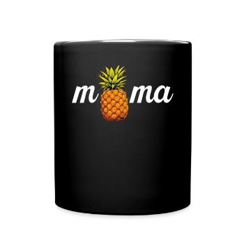 Ananas Mama Hallo Sommer Mutterschaft Muttertag - Tasse einfarbig - Schwarz - Vorne
