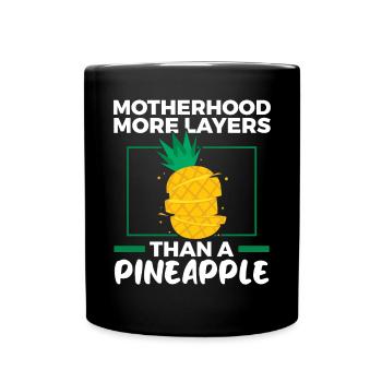 Ananas Mama Hallo Sommer Mutterschaft Muttertag - Tasse einfarbig - Schwarz - Vorne