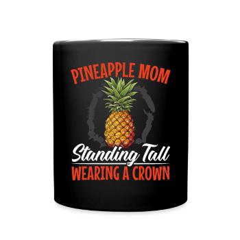 Pineapple Mom Hello Summer Motherhood Mothers Day - Full Colour Mug - black - Front