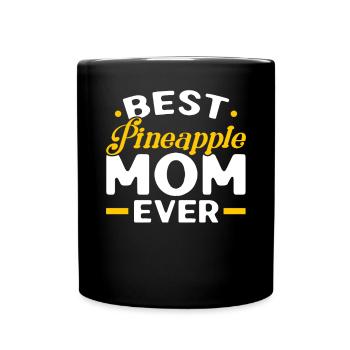 Ananas Mama Hallo Sommer Mutterschaft Muttertag - Tasse einfarbig - Schwarz - Vorne