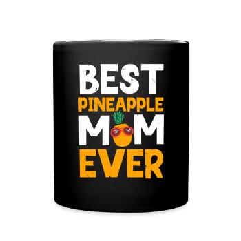 Ananas Mama Hallo Sommer Mutterschaft Muttertag - Tasse einfarbig - Schwarz - Vorne