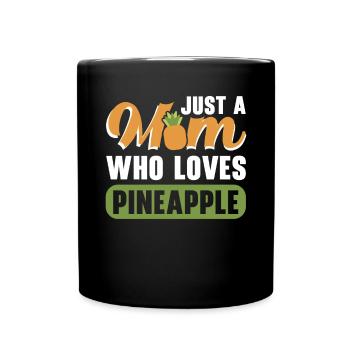 Pineapple Mom Hello Summer Motherhood Mothers Day - Full Colour Mug - black - Front