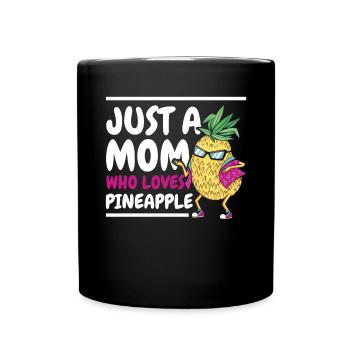 Pineapple Mom Hello Summer Motherhood Mothers Day - Full Colour Mug - black - Front