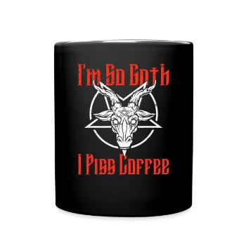 Satan Beelzebub Teufel Gothic Pentagram Mystisch - Tasse einfarbig - Schwarz - Vorne