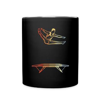 Lustiger Trampolin Junge - Tasse einfarbig - Schwarz - Vorne