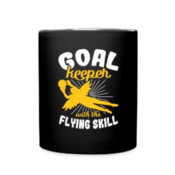 Mädchen Torhüterin - Tasse einfarbig - Schwarz - Vorne