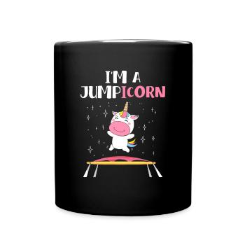 Jumpicorn Einhorn Trampolin - Tasse einfarbig - Schwarz - Vorne