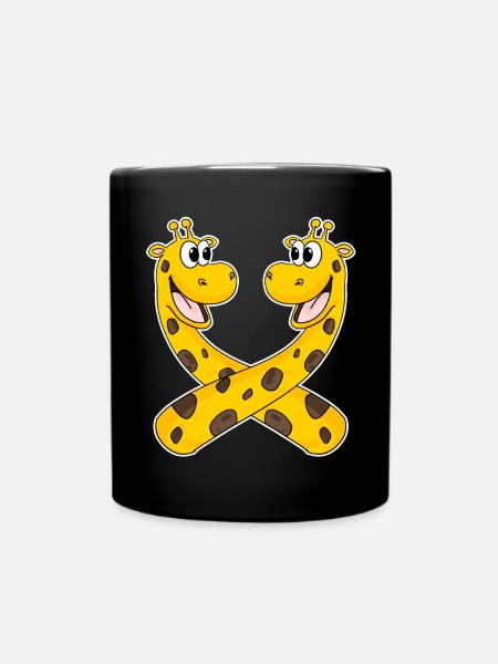 Giraffen Giraffe - Tasse einfarbig - Schwarz