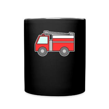 Fire Brigade Car - Full Colour Mug - black - Front