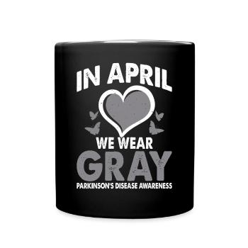 In April we carry the grey month of the - Full Colour Mug - black - Front