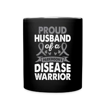 Husband of Parkinson's disease warrior - Full Colour Mug - black - Front