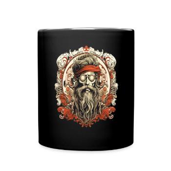 Retro Geisterjäger TattooDesign - Tasse einfarbig - Schwarz - Vorne