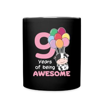 Vache pour les enfants de 9 ans - Mug uni - noir - Devant