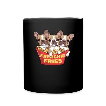 Frenchie Fries - Mignonnes frites de bouledogue français - Mug uni - noir - Devant