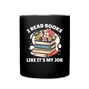 Book lover design with books for literature - Full Colour Mug - black - Front