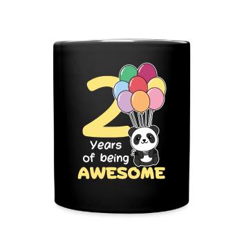 Panda for 2nd birthday children two years old - Full Colour Mug - black - Front