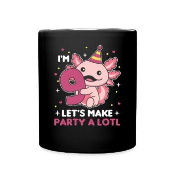 9ème anniversaire axolotl neuf ans mignons axolotls - Mug uni - noir - Devant