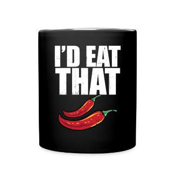C’est drôle que je mangerais ce piment rouge mignon épicé chaud - Mug uni - noir - Devant