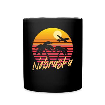 Nebraska - Tasse einfarbig - Schwarz - Vorne