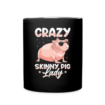 Cochon d’Inde sans poils Cochon maigre - Mug uni - noir - Devant