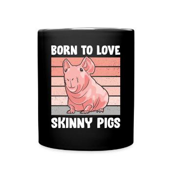 Cochon d’Inde sans poils Cochon maigre - Mug uni - noir - Devant