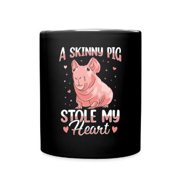 Cochon d’Inde sans poils Cochon maigre - Mug uni - noir - Devant
