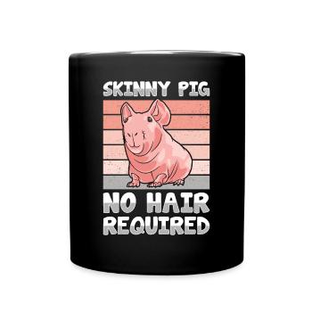 Hairless guinea pig Skinny piggy - Full Colour Mug - black - Front
