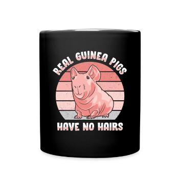 Hairless guinea pig Skinny piggy - Full Colour Mug - black - Front