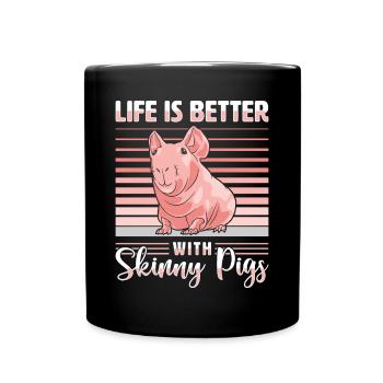 Hairless guinea pig Skinny piggy - Full Colour Mug - black - Front