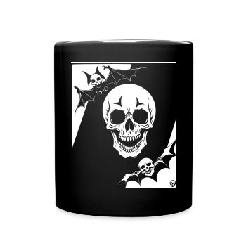 Horror Skull Skull Art Skull Gothic Heavy Metal - Full Colour Mug - black - Front