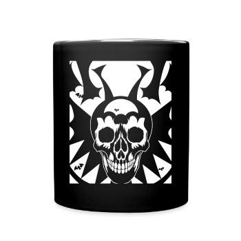Horror Skull Skull Art Skull Gothic Heavy Metal - Full Colour Mug - black - Front
