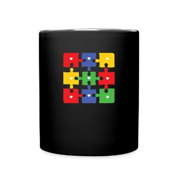 Autism Awareness Acceptance Choose Kindness - Full Colour Mug - black - Front