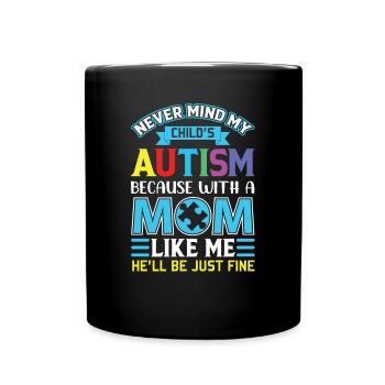 Autismus-Bewusstseins-Akzeptanz Regenbogen Auswählen - Tasse einfarbig - Schwarz - Vorne