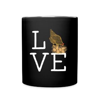 Chicken Love Chicken and Love Chicken Breeder Design - Full Colour Mug - black - Front