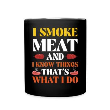 Funny Barbecue Bbq I Smoke Meat - Full Colour Mug - black - Front