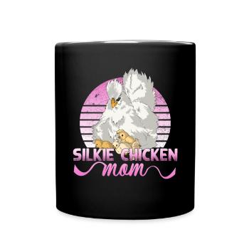 Silkie Poulet Maman Poulet Soyeux Poulet Maman Poulet - Mug uni - noir - Devant