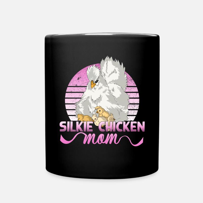 Silkie Poulet Maman Poulet Soyeux Poulet Maman Poulet - Mug uni - noir