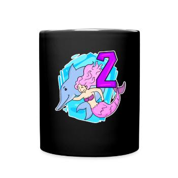 Girl - 2nd Birthday Mermaid - Daughter Two - Full Colour Mug - black - Front