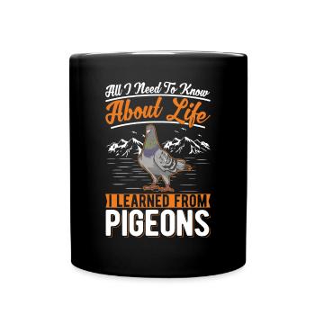 Pigeon pigeon fancier city pigeon carrier pigeon - Full Colour Mug - black - Front