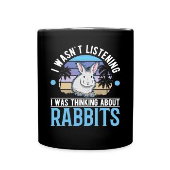 Rabbit Bunny Rabbit Rabbit - Full Colour Mug - black - Front